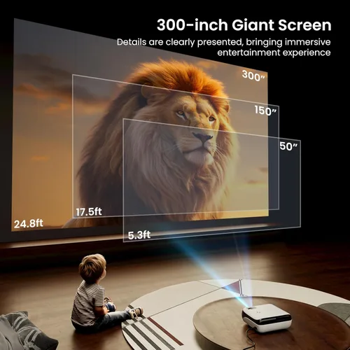 Miniatura 8 de Proyector inteligente oficial de Google TV, HAPPRUN 4K UHD Home Theater con sonido Dolby, Wi-Fi y Bluetooth, aplicaciones de transmisión integradas