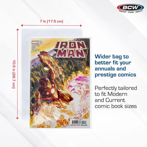Miniatura 2 de BCW: Bolsas de cómic resellables, corriente, gruesas (100)