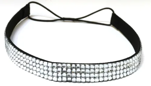 Miniatura 14 de WigsPedia Diadema elástica de cristal con diamantes de imitación, 4 filas, banda elástica para el cabello para mujer (verde bosque)