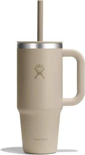 Miniatura 64 de Hydro Flask Vaso de Viaje con Asa, Tapa y Pajita - Acero Inoxidable Aislado en 24 Oz Aloe