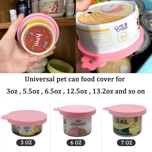 Miniatura 3 de 3 piezas de tapas para latas de comida para mascotas y una cuchara para lata Linda cuchara abridora con forma de pata para comida húmeda de gato