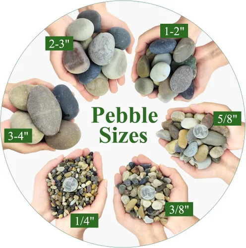 Miniatura 4 de YISZM Rocas de acuario de 5 libras, guijarros mezclados naturales de 5/8 pulgadas para plantas, rocas de río pulidas decorativas para peceras