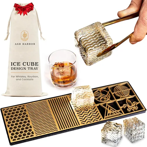 Miniatura 13 de Bandeja de Diseño para Hacer Cubitos de Hielo Transparentes - Molde Moderno para Bourbon y Cócteles en 5 Segundos - Molde de Cubo de Whisky Sellado
