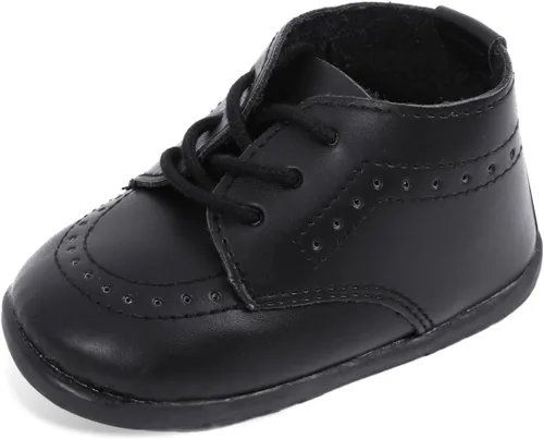 AGJ Zapatos de vestir Oxford para bebés, niños y niñas, de piel sintética, suela suave, zapatos antideslizantes para caminar y bodas