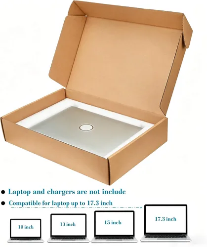 Miniatura 6 de Caja de envío para portátil segura con espuma de protección, se adapta a la mayoría de tamaños de pantalla de Ultrabook o portátil (actualizada)
