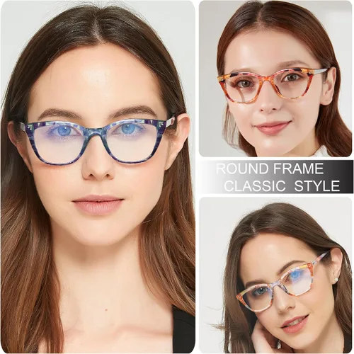 Miniatura 6 de EYEURL Gafas de lectura de ojo de gato para mujer, paquete de 4 unidades, a la moda, con bloqueo de luz azul, para mujer
