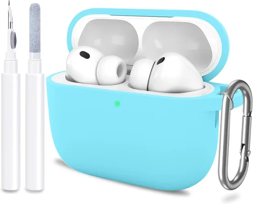 Miniatura 28 de Funda para AirPods Pro 3 con limpiador y protector de silicona suave con llavero para mujeres y hombres, funda para Apple AirPods Pro de 3ª Claro