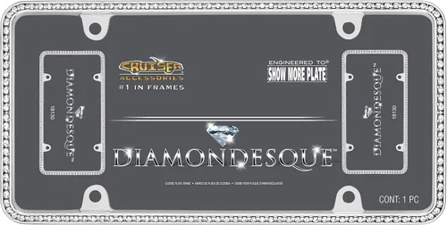 Miniatura 2 de Cruiser Accessories 18130 Diamondesque - Marco para matrícula, cromado/transparente