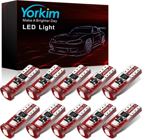 Miniatura 10 de Yorkim - Bombilla LED 194 ámbar, libre de error Canbus, 3-SMD 2835, T10 ámbar para interior, para luz de techo, mapa, puerta, cortesía, matrícula