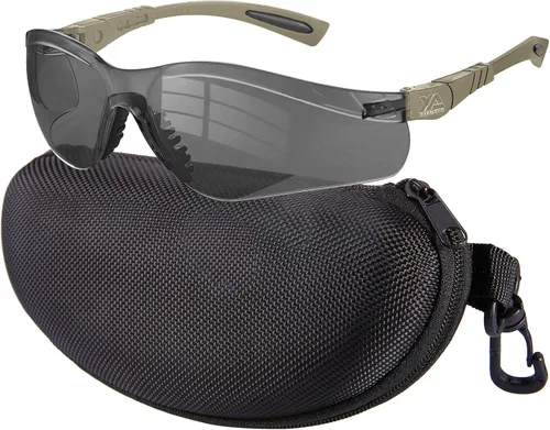 xaegistac Gafas de tiro antivaho, protección ocular para el campo de tiro, lentes de seguridad ajustables con estuche rígido con cremallera Marco
