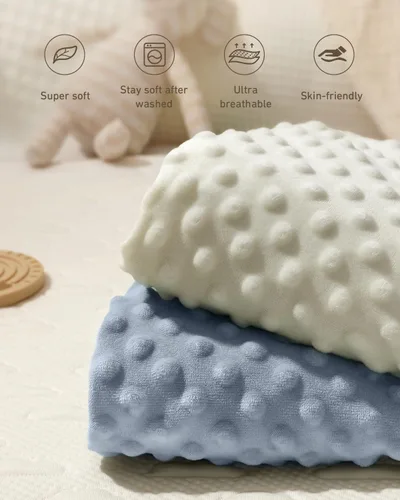 Miniatura 2 de Babebay Funda para cambiador, fundas de felpa ultra suaves de lunares minky para cambiadores para bebés, niños y niñas, transpirable, paquete de 2