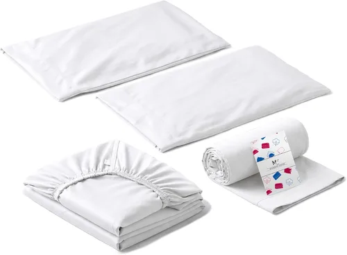 Miniatura 19 de Juego de sábanas de tamaño individual, juego de ropa de cama de 4 piezas de fibra larga egipcia de alta calidad, 100% algodón egipcio de una sola