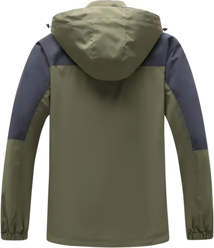 Miniatura 2 de GIISAM Chaqueta de lluvia para hombre, impermeable, ligera, para exteriores, rompevientos con capucha