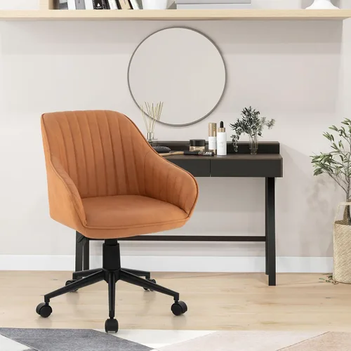 Miniatura 2 de POWERSTONE Silla moderna de escritorio para oficina en casa, silla de computadora de mediados de siglo, silla giratoria ajustable para dormitorio