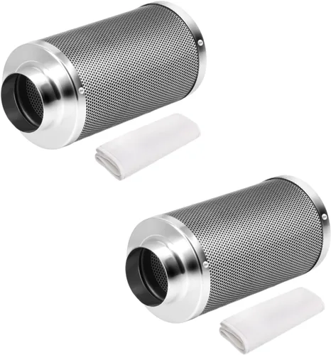 Miniatura 12 de iPower Filtro de carbono de aire de 4 pulgadas, con carbón virgen australiano para ventilador en línea, hidroponía, tienda de cultivo, prefiltro