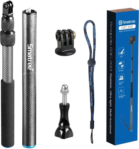 Miniatura 7 de Smatree Barra flotante desmontable extensible de fibra de carbono compatible con GoPro Hero 13/12/11/10/9/8/7/6/5/4/3 Plus/3/sesión/GoPro MAX/AKASO