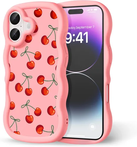 Miniatura 34 de Compatible con iPhone SE/8/7 Funda para Mujeres y Niñas, Marco Ondulado Rizado con Patrón Lindo, Estética Delgada Suave Silicona TPU Parachoques