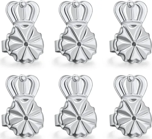 Miniatura 8 de Catinee 6 piezas de aretes para orejas caídas, ajustables, hipoalergénicos, seguros para aretes pesados (dorado)
