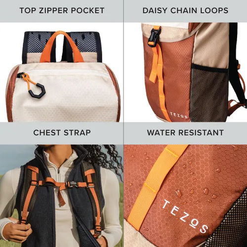 Miniatura 3 de Mochila Tezos Juniper de día - ligera, duradera, 16L - Mochila de día compatible con hidratación para senderismo, viajes, camping, ciclismo y más