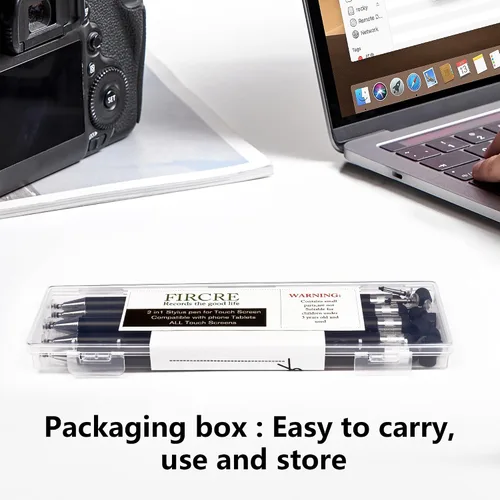 Miniatura 8 de Stylus Negro 6 Piezas, Lápiz Stylus de Metal 2 en 1 para Pantalla Táctil, Puntas de Goma de Alta Precisión y Sensibilidad, Compatible con iPhone