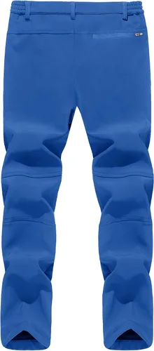 Miniatura 3 de TACVASEN pantalones de senderismo para hombre, con forro polar, reforzados en las rodillas, ligeros, para esquí y snowboard, sin cinturón