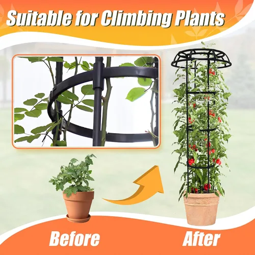 Miniatura 5 de Enrejado de jardín de 65 pulgadas para plantas trepadoras al aire libre, enrejado superior de hongo para plantas en maceta, vides, rosas, clemátides