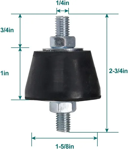 Miniatura 2 de Daisypower Almohadilla de montaje antivibración de goma para aire acondicionado, almohadillas de montaje aislantes de absorción de impactos