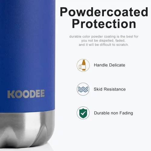 Miniatura 4 de koodee Small Water Bottle -9 oz Stainless Steel Double Wall Vacuum Insulated Water Bottle for Kids for School- 2 Pack Sports Flask Leak Proof -BPA