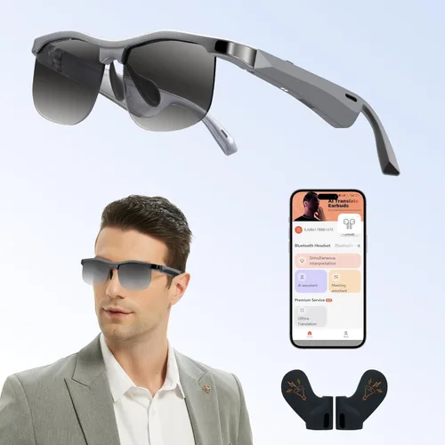 Miniatura 5 de Lentes inteligentes – Gafas Bluetooth para hombres con traducción de 160 idiomas con protección UV con chat GPT lentes inteligentes multifuncionales