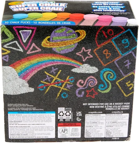 Miniatura 7 de Crayola Tiza Lavable para Acera para Niños, Juego de Súper Tiza de Larga Duración, Tiza para Exteriores, 10 Colores Surtidos