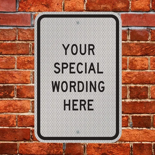 Miniatura 9 de SmartSign Letrero vertical personalizado con texto en inglés "Add Your Own Wording", aluminio reflectante de grado de alta intensidad 3M, fabricado