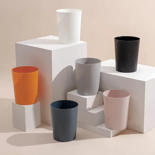 Miniatura 3 de UUJOLY Cubo de basura de plástico, cesta de basura para baños, cocinas, oficinas, habitaciones de niños, verde azulado Azul Oscuro