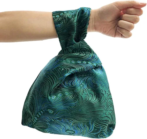 Miniatura 5 de BAR AUTOTECH - Bolsa de muñeca de algodón con patrón japonés y manga con nudos, bolsa portátil de lona, regalo para niñas, niños, esposa, mujeres
