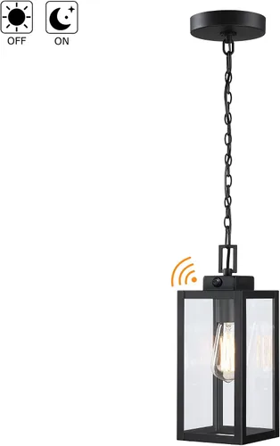 Miniatura 7 de 13 Inch Outdoor Pendant Light Dusk to Dawn Hanging Porch Light for Entrance Front Door Photocell Pendant Lights for Porch Dusk to Dawn Hanging