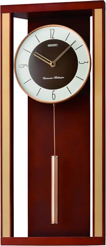 Seiko Reloj de Pared Moderno Deco con Péndulo y Doble Campanadas
