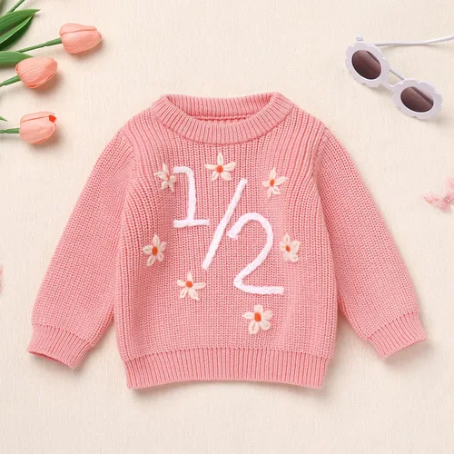 Miniatura 71 de Suéter de primer cumpleaños para bebés y niñas de un año de edad, sesión de fotos, otoño e invierno