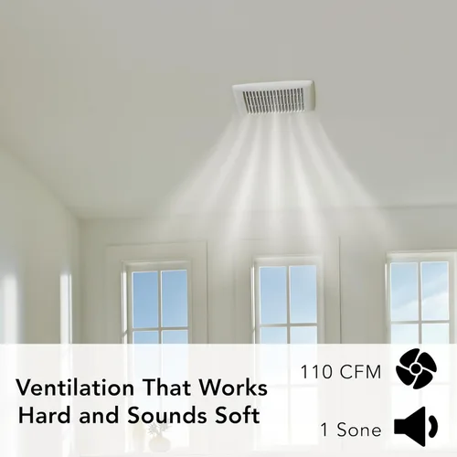 Miniatura 3 de Broan-NuTone AE110S Invent ENERGY STAR Ventilador certificado 110 CFM 1.0 Sones, blanco