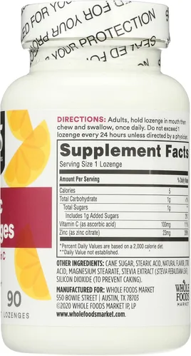 Miniatura 7 de 365 por Whole Foods Market, vitamina C y zinc para la inmunidad, 90