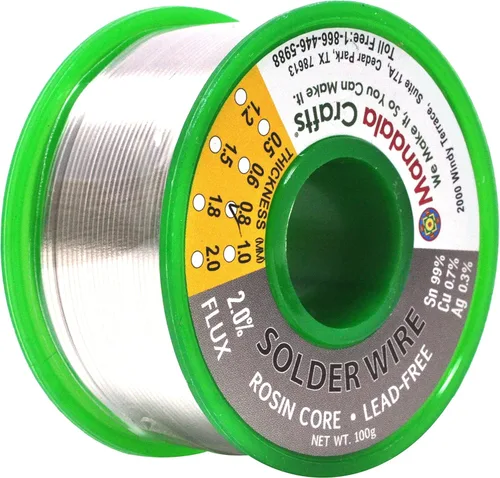 Miniatura 12 de Mandala Crafts Sn99 Ag0.3 Cu0.7 0.6mm 0.8mm 1mm 1.5mm. Cable de soldadura sin plomo con núcleo de colofonia flux