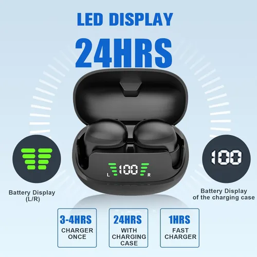Miniatura 3 de Loluka Auriculares invisibles inalámbricos Bluetooth, discretos y pequeños ocultos con Bluetooth para el trabajo, auriculares inalámbricos