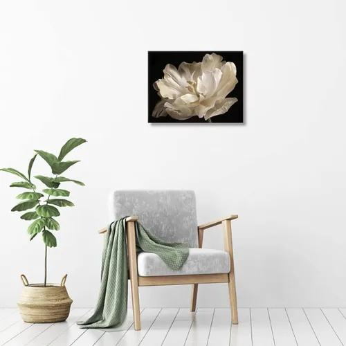 Miniatura 7 de Decoración de baño negro, tulipán blanco sobre fondo negro, arte moderno en lienzo para decoración de baño, arte de pared de baño, ilustraciones