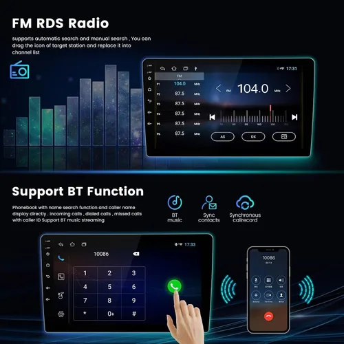 Miniatura 5 de Radio Android de 2+64 GB para Toyota Noah Voxy R80 2014-2021 Actualización Estéreo Dash Kit Navegación GPS del coche, unidad principal de pantalla