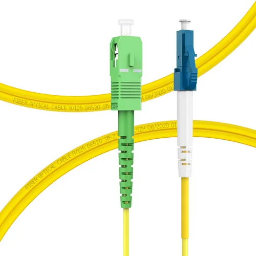 Cable de Internet de fibra óptica LC/UPC a SC/APC, fibra de modo único OS2 0.5M/1.6 pies, Simplex, Opción de longitud: 1.6 ft-32.8 ft 9/125um