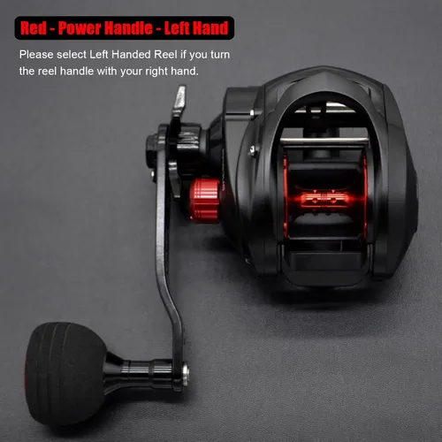 Miniatura 2 de Bucara 300 Carrete de baitcasting, marco de grafito más ancho, Rodamientos de bolas de acero inoxidable 7+1, Arrastre de carbono de 35 libras