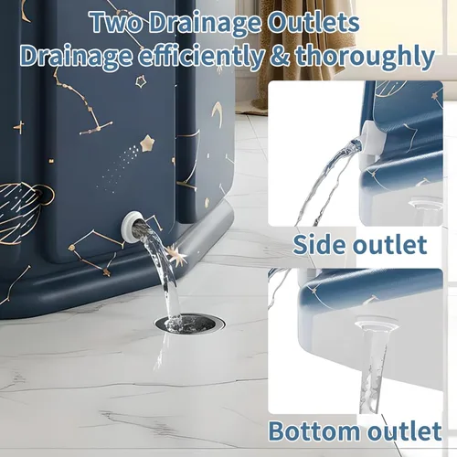 Miniatura 4 de Bañera portátil plegable y fría, gran bañera portátil y fría para el hogar, al aire libre, gimnasios, bañera plegable para ducha (77 galones)