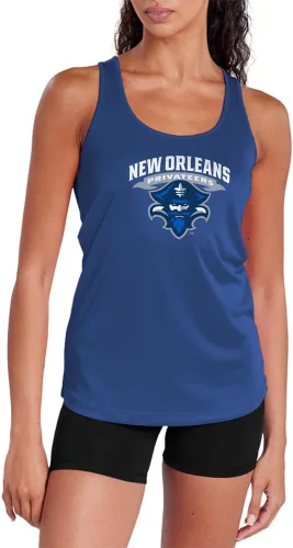 Miniatura 199 de Camiseta deportiva sin mangas oficial de NCAA Collegiate para mujer, con espalda cruzada, colección con logotipo primario