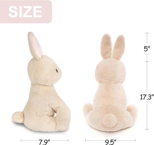 Miniatura 9 de WEIGEDU Animal de Peluche Relleno Conejito de 17.3 Pulgadas para Niños, Niñas y Bebés - Regalo Perfecto para Cumpleaños, Pascua y Navidad