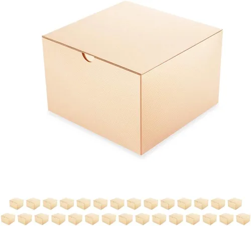 Miniatura 12 de PACKQUEEN Cajas de regalo de Navidad color dorado champán, paquete de 10 unidades de 6 x 6 x 4 pulgadas, cajas de regalo pequeñas con tapas, cajas