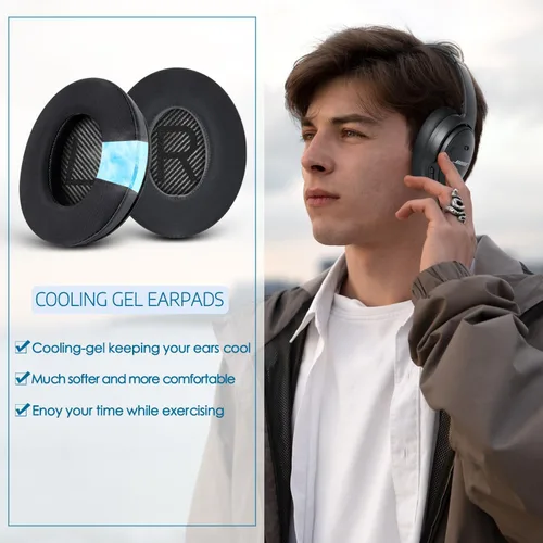 Miniatura 6 de GEVO Almohadillas de repuesto de gel refrescante, almohadillas para los oídos Bose QuietComfort 35 (QC35) y Quiet Comfort 35 II (QC35 II) y más