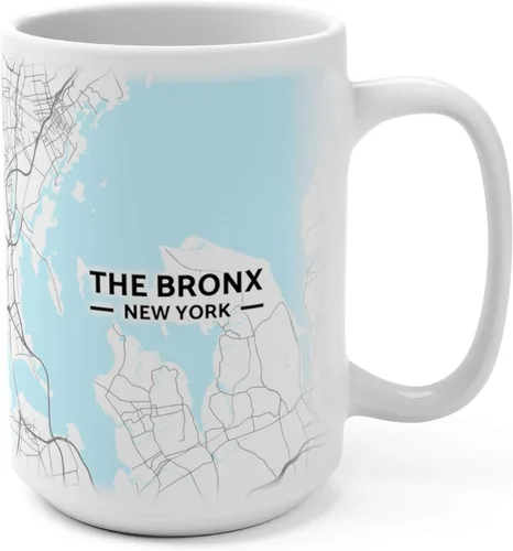 Miniatura 4 de The Bronx, New York NY Map Taza (11 oz)
